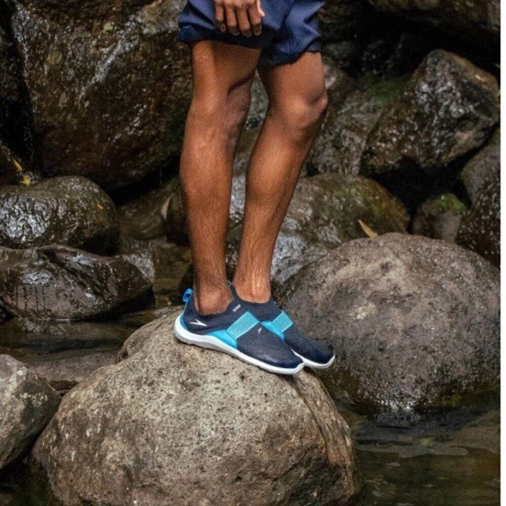 NEW Speedo Men’s Pull On Water Shoes Aqua Socks - Navy Blue Small 7/8 - Picture 5 of 5